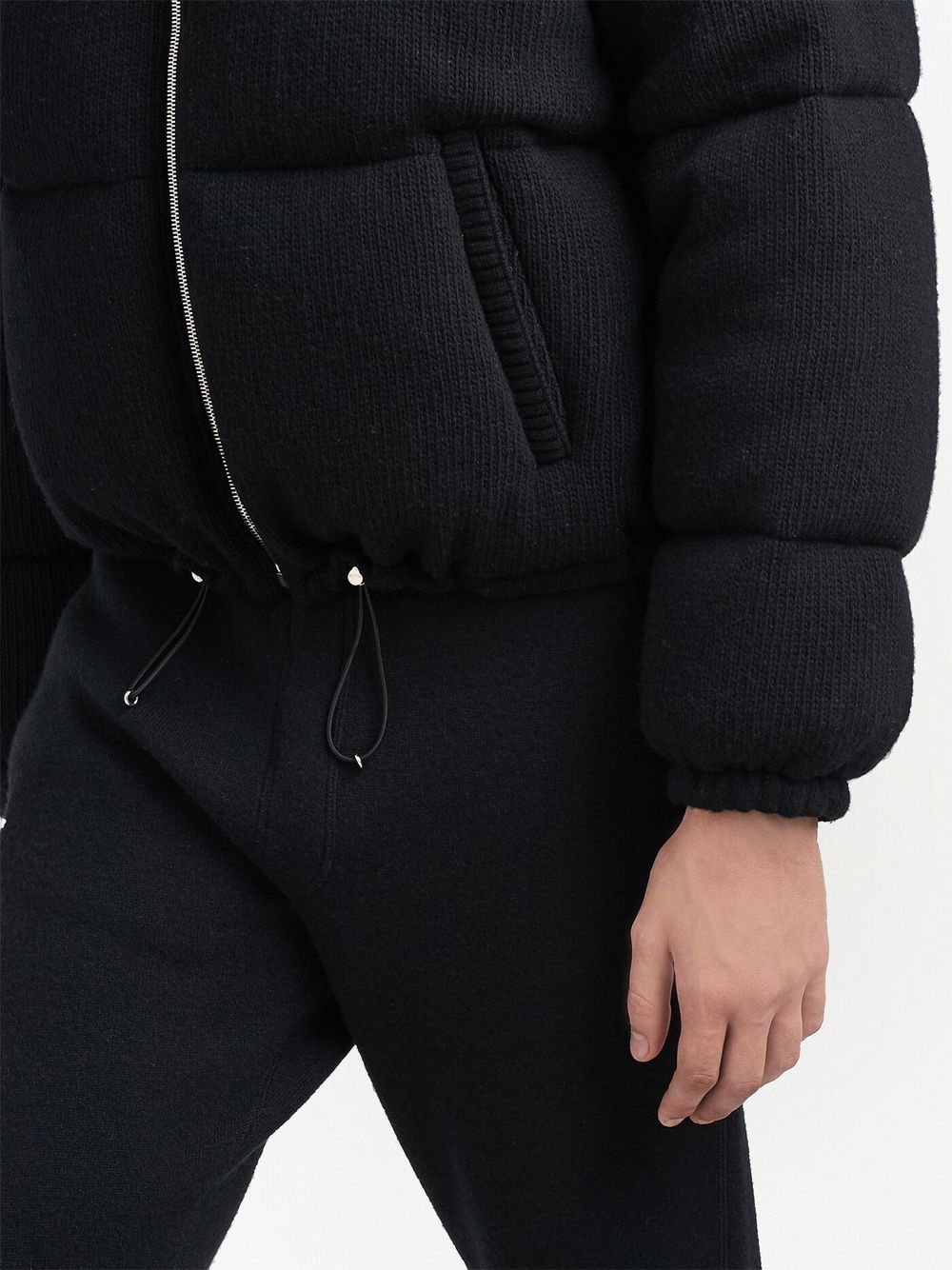Prada intarsia-knit zipped padded jacket
