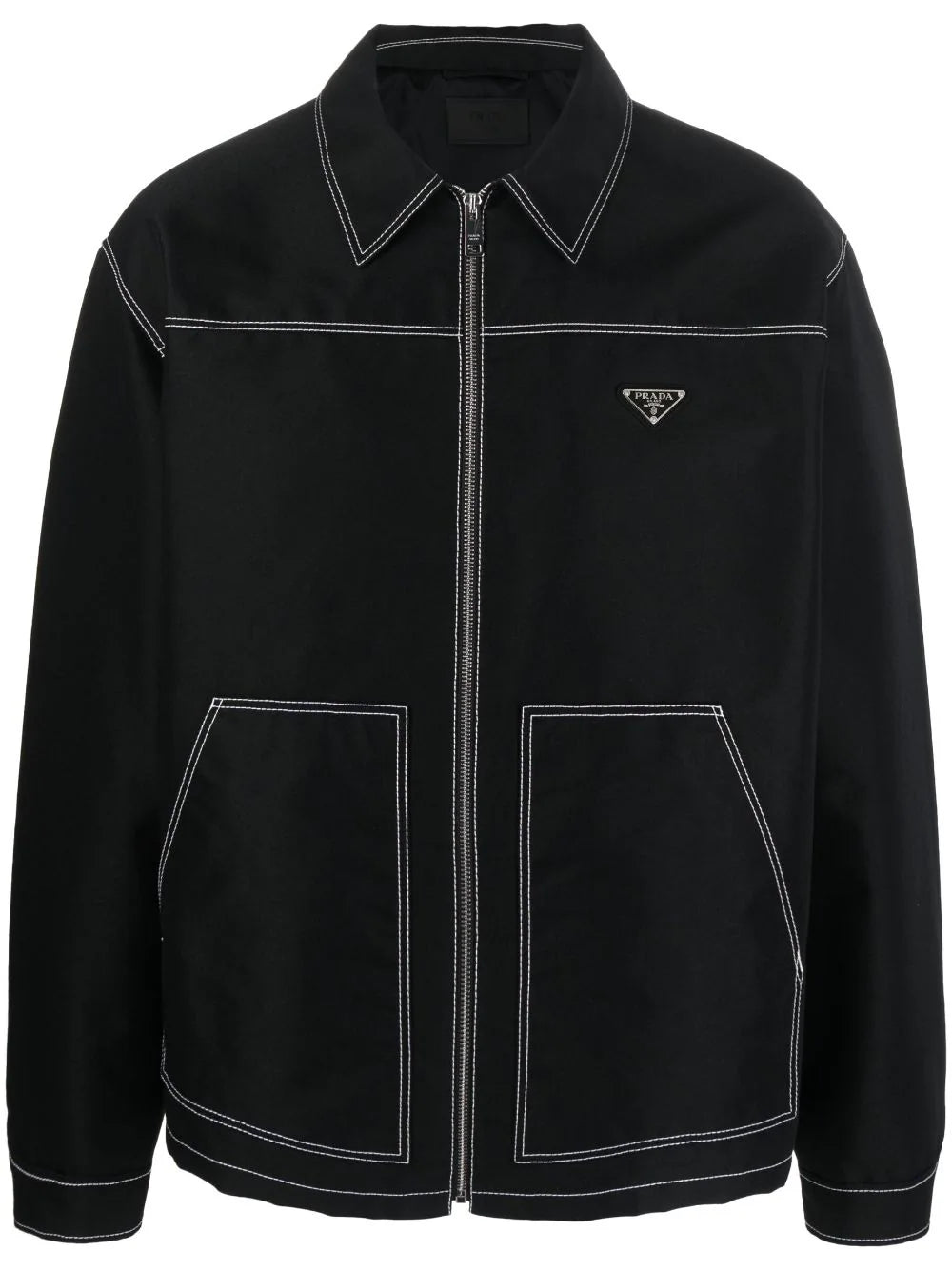 Prada contrast-stitching shirt jacket