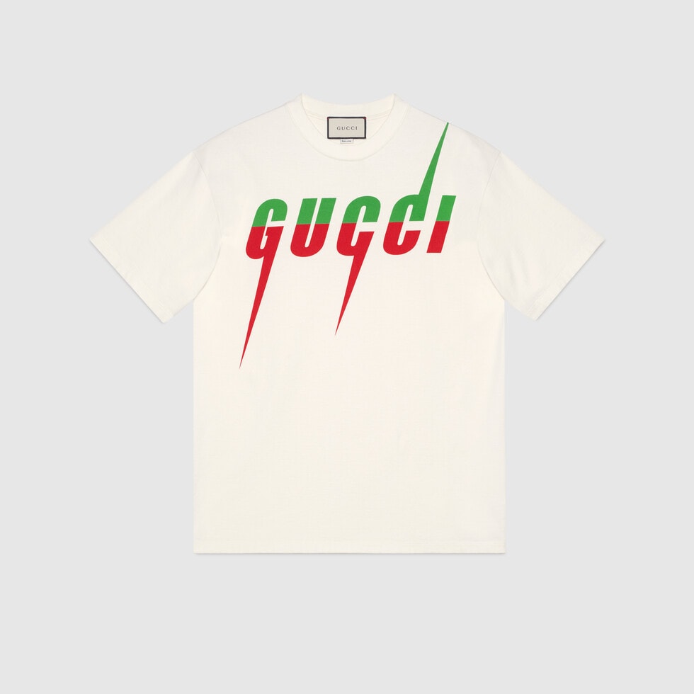 T-SHIRT WITH GUCCI BLADE PRINT