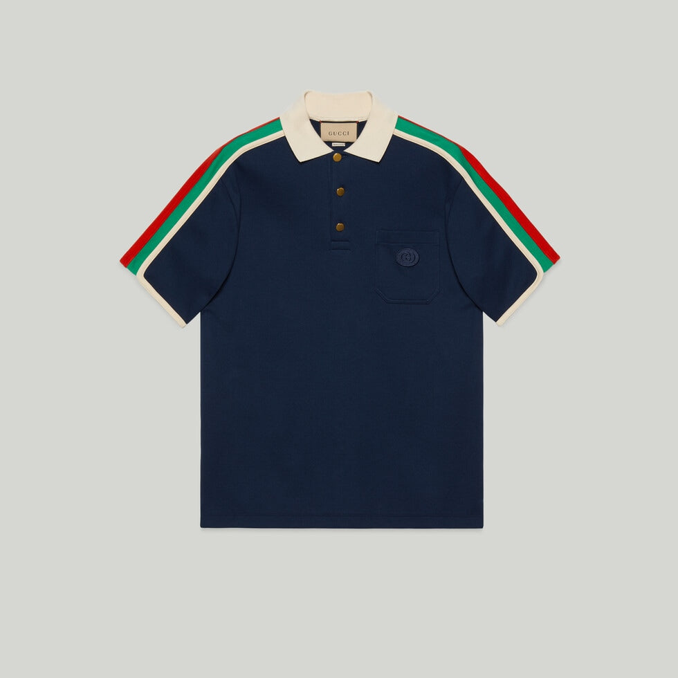 COTTON JERSEY POLO SHIRT WITH WEB