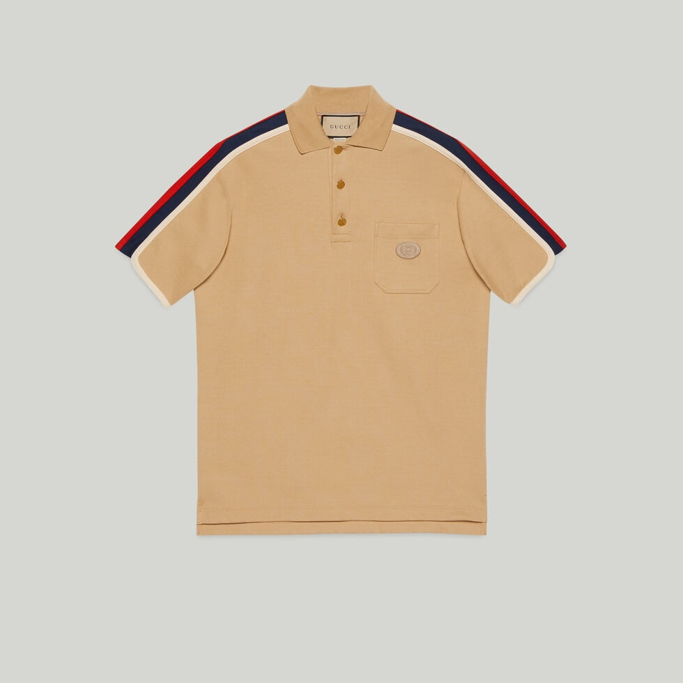 COTTON JERSEY POLO SHIRT WITH WEB