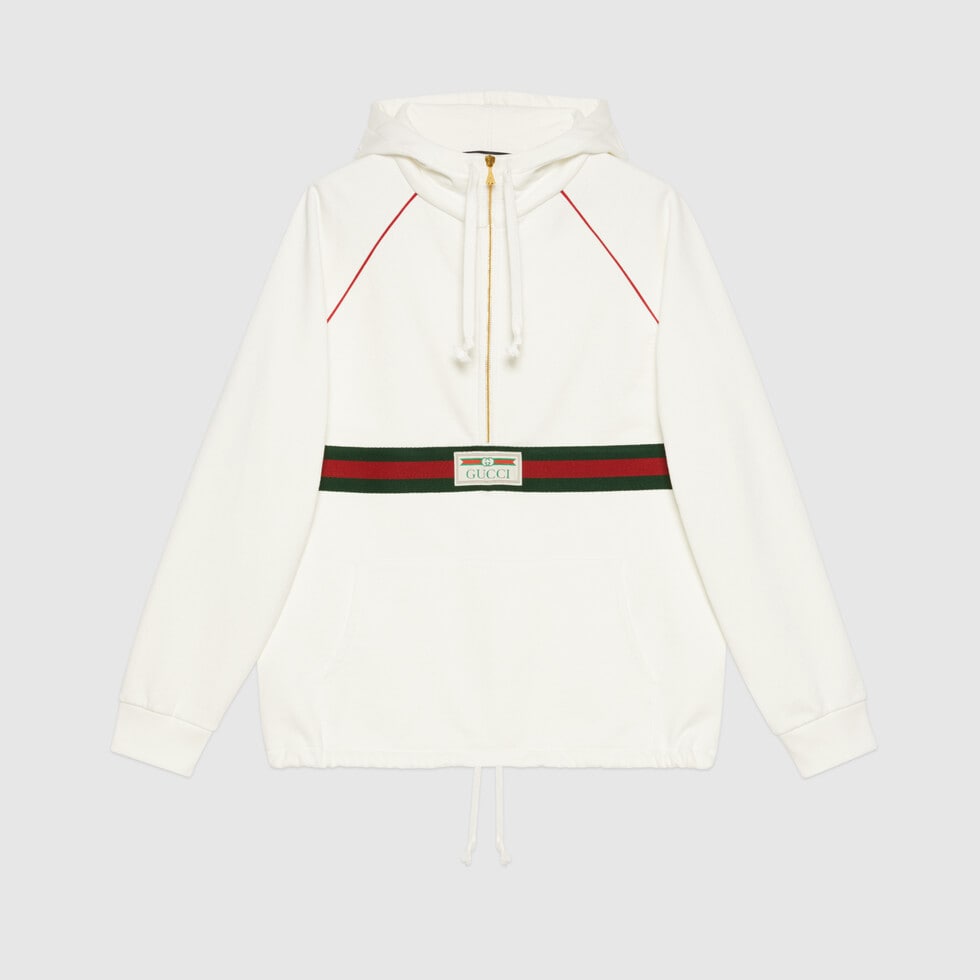 SWEATSHIRT WITH WEB AND GUCCI LABEL