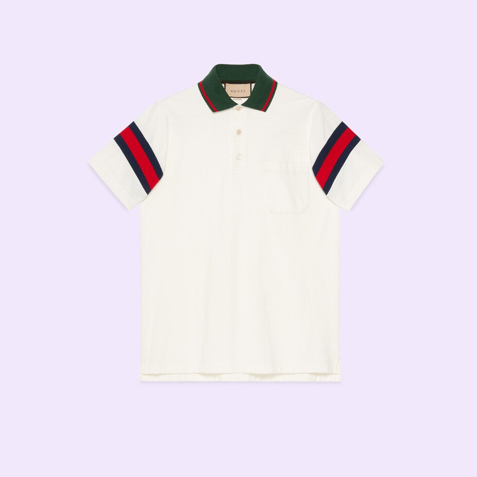COTTON JERSEY POLO WITH WEB