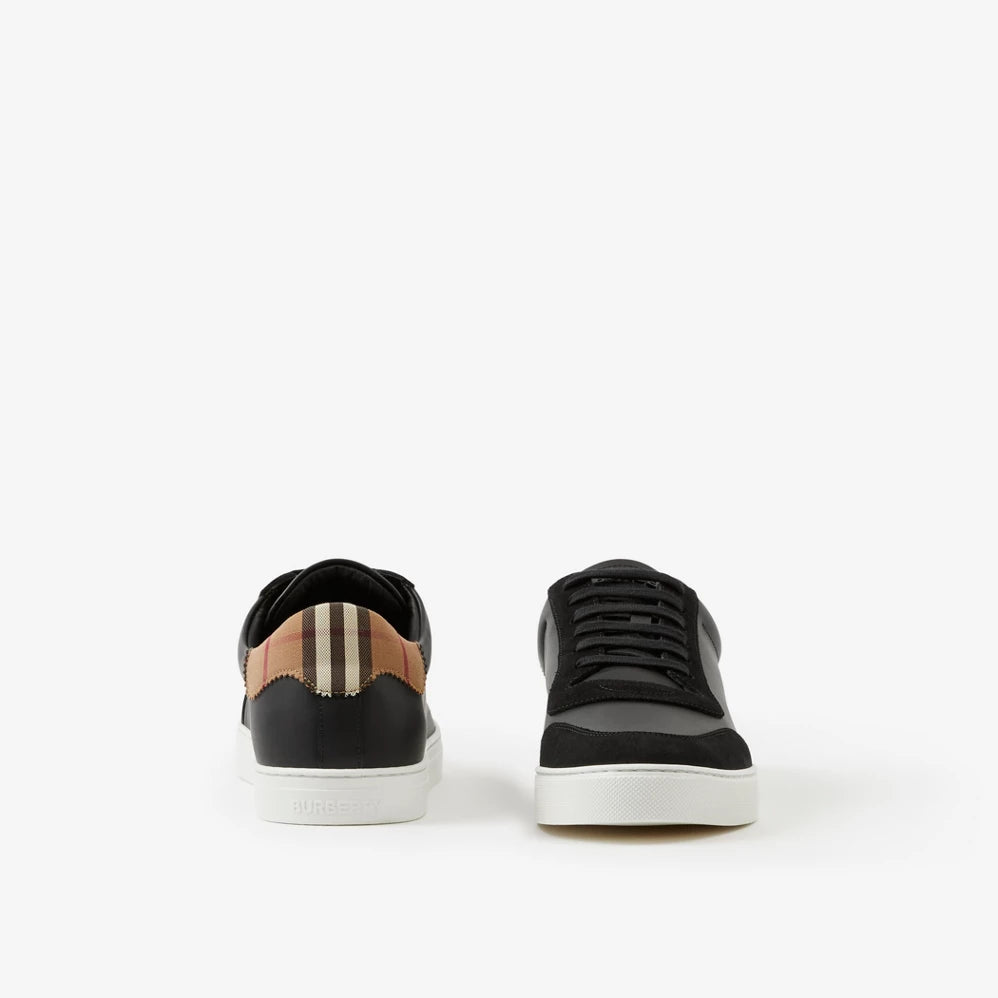 Leather, Suede and Vintage Check Cotton Sneakers