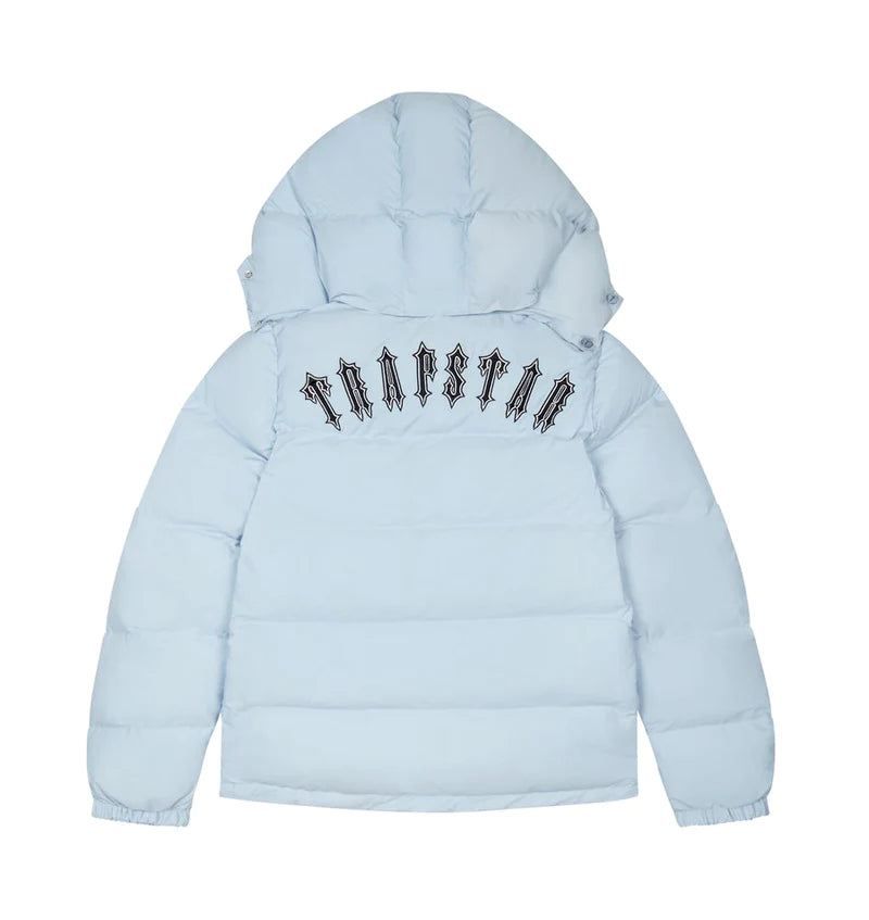 TRAPSTAR ICE BLUE IRONGATE DETACHABLE HOODED PUFFER JACKET